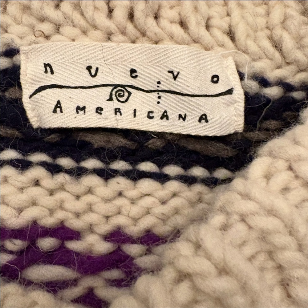Vintage Nuevo Americana wool knit cardigan button front - Picture 12 of 13